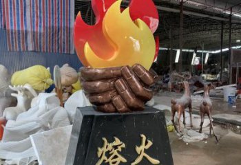 戶外火苗雕塑廠家 噴漆公園小品 大型不銹鋼火苗雕塑