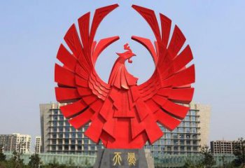戶外鳳凰雕塑廠家 公園噴漆小品 燈光不銹鋼鳳凰雕塑