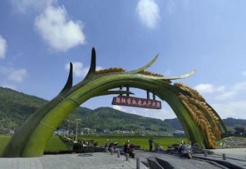 烤漆麥穗雕塑廠家 現代創意小品 商業街不銹鋼麥穗雕塑