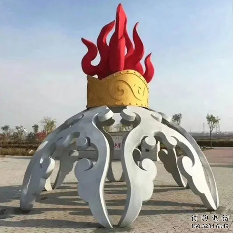 企業火焰雕塑廠家 廣場現代小品 歐式不銹鋼火焰雕塑