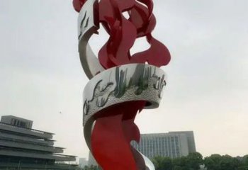 戶外火焰雕塑廠家 創(chuàng)意噴漆小品  大型不銹鋼火焰雕塑