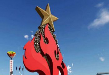 拉絲圣火雕塑廠家 現(xiàn)代創(chuàng)意擺件 別墅區(qū)不銹鋼圣火雕塑