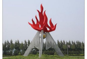 體育火炬雕塑廠家 公園小品 大型不銹鋼火炬雕塑