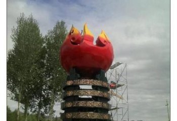 創(chuàng)意火炬雕塑廠家 現(xiàn)代烤漆擺件 體育場(chǎng)不銹鋼火炬雕塑