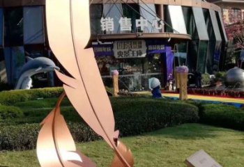 烤漆羽毛雕塑廠家 公園小品 戶外不銹鋼羽毛雕塑