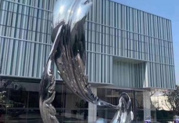 鏡面羽毛雕塑廠家 烤漆大型擺件 現代不銹鋼羽毛雕塑