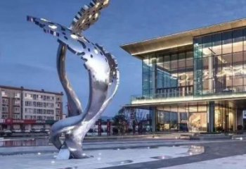 鍛造羽毛雕塑廠家 現代創意小品 戶外不銹鋼羽毛雕塑