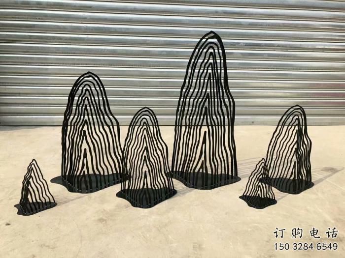 歐式假山雕塑廠家 抽象鏤空擺件 現代不銹鋼假山雕塑