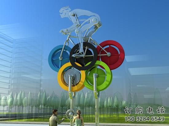 大型商場五環雕塑廠家 現代體育擺件 創意不銹鋼五環雕塑