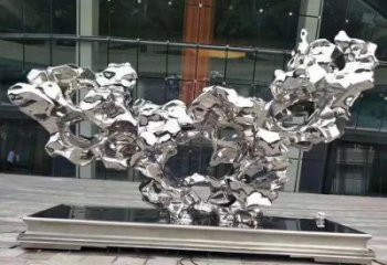 抽象假山雕塑廠家 鏡面現(xiàn)代小品 戶外不銹鋼假山雕塑
