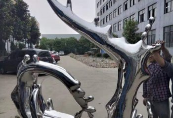 步行街海浪雕塑廠家 歐式小品 鑄造不銹鋼海浪雕塑制作