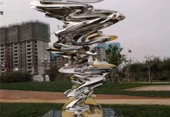 大型商場海浪雕塑廠家 創意擺件 鏡面不銹鋼海浪雕塑