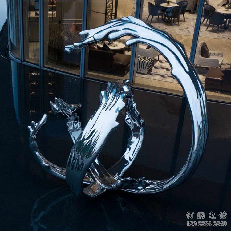 仿古l浪花雕塑廠家 廣場抽象小品 房地產不銹鋼浪花雕塑