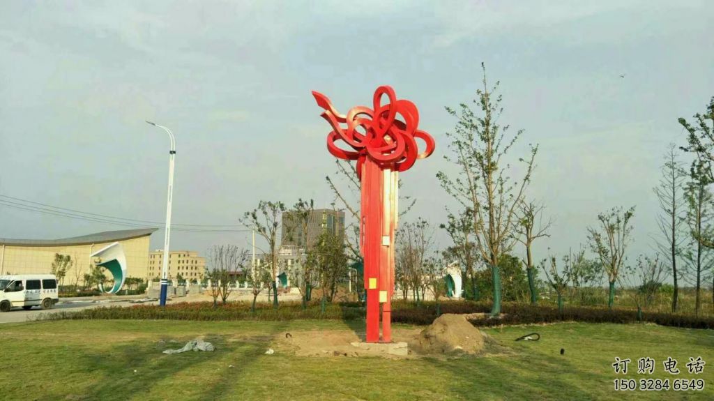 戶外中國結(jié)雕塑廠家 噴漆小品 不銹鋼中國結(jié)雕塑生產(chǎn)