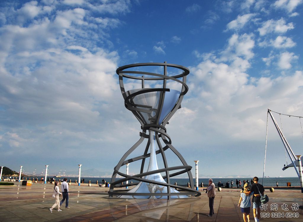 步行街沙漏雕塑廠家 游樂場小品 大型不銹鋼沙漏雕塑生產(chǎn)