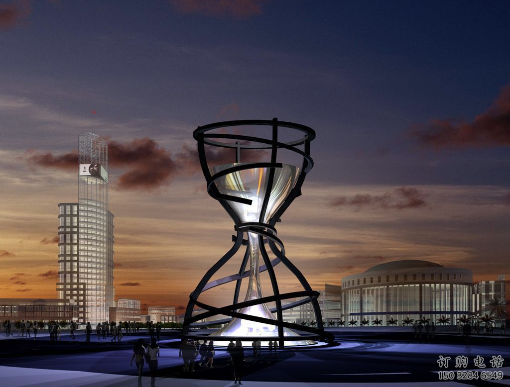 幾何沙漏雕塑廠家 歐式小品 鏤空公園沙漏雕塑生產(chǎn)