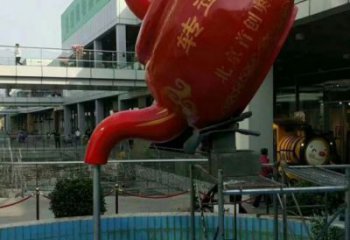 噴水茶壺雕塑廠家 水景小品 戶外不銹鋼茶壺雕塑生產(chǎn)
