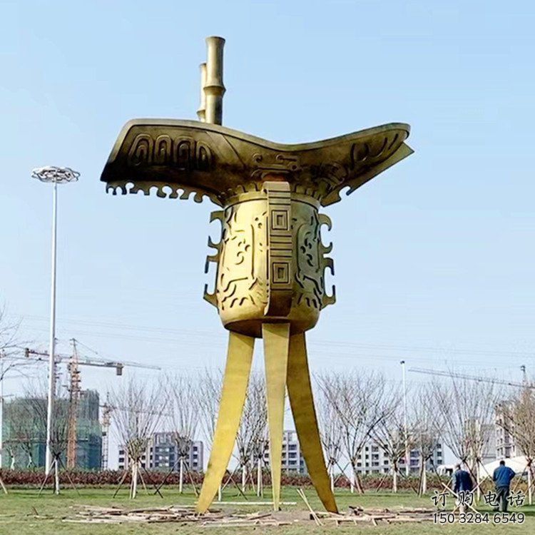 仿古酒杯雕塑廠家 公園小品 廣場不銹鋼酒杯雕塑