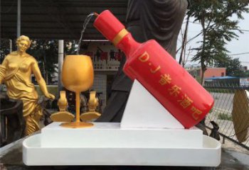 水景酒瓶雕塑廠家 彩繪小品 現(xiàn)代不銹鋼酒瓶雕塑