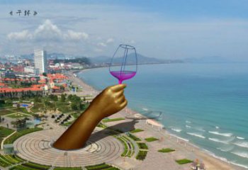 歐式酒杯雕塑廠家 抽象擺件 現代不銹鋼酒杯雕塑