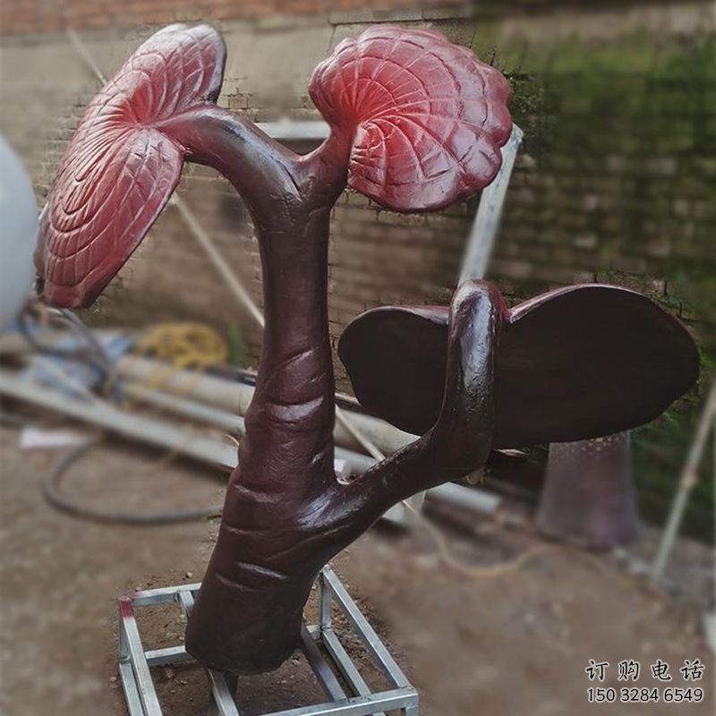 異形靈芝雕塑廠家 現代小品 公園不銹鋼靈芝雕塑