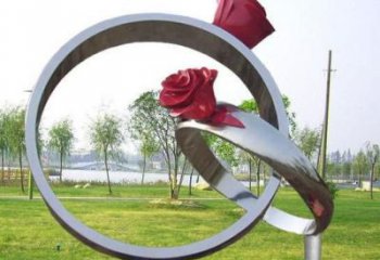 現(xiàn)代指環(huán)雕塑廠家 大型別墅區(qū)擺件 廣場不銹鋼指環(huán)雕塑