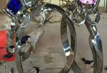 異形指環雕塑廠家 現代小品 公園不銹鋼指環雕塑