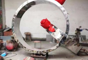 公園戒指雕塑廠(chǎng)家 戶(hù)外擺件 大型不銹鋼戒指雕塑