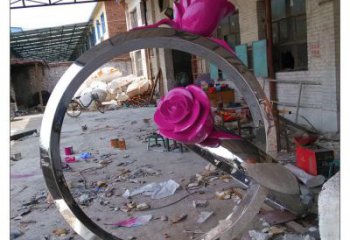 街頭戒指雕塑廠家 大型別墅區擺件 鏡面不銹鋼戒指雕塑