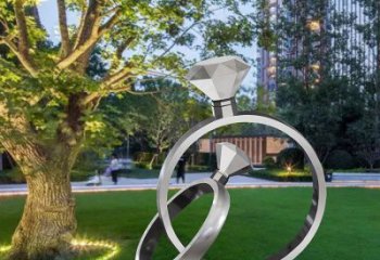 大門口戒指雕塑廠家 公園小品 仿真不銹鋼戒指雕塑