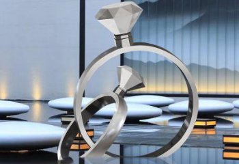 現代戒指雕塑廠家 大型別墅區擺件 歐式不銹鋼戒指雕塑