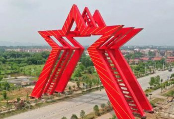 村口五角星雕塑廠家 現(xiàn)代烤漆擺件 廣場(chǎng)不銹鋼五角星雕塑