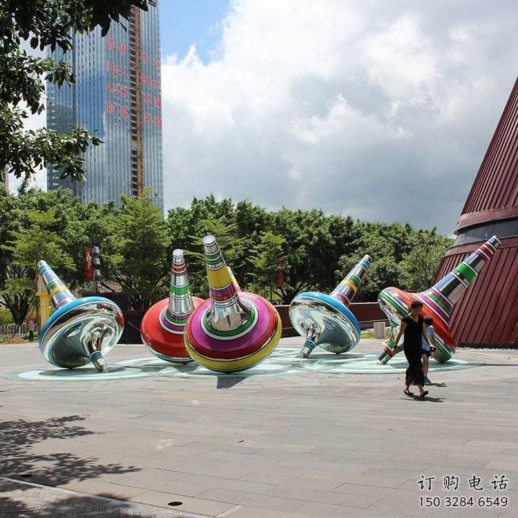 游樂場陀螺雕塑廠家 現(xiàn)代擺件 噴漆不銹鋼陀螺雕塑