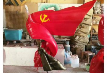 校園紅旗雕塑廠家 現(xiàn)代教育小品 大型不銹鋼紅旗雕塑