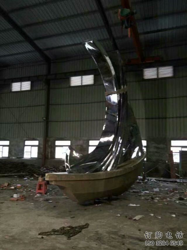 公園帆船雕塑廠家 戶外擺件 廣場(chǎng)不銹鋼帆船雕塑