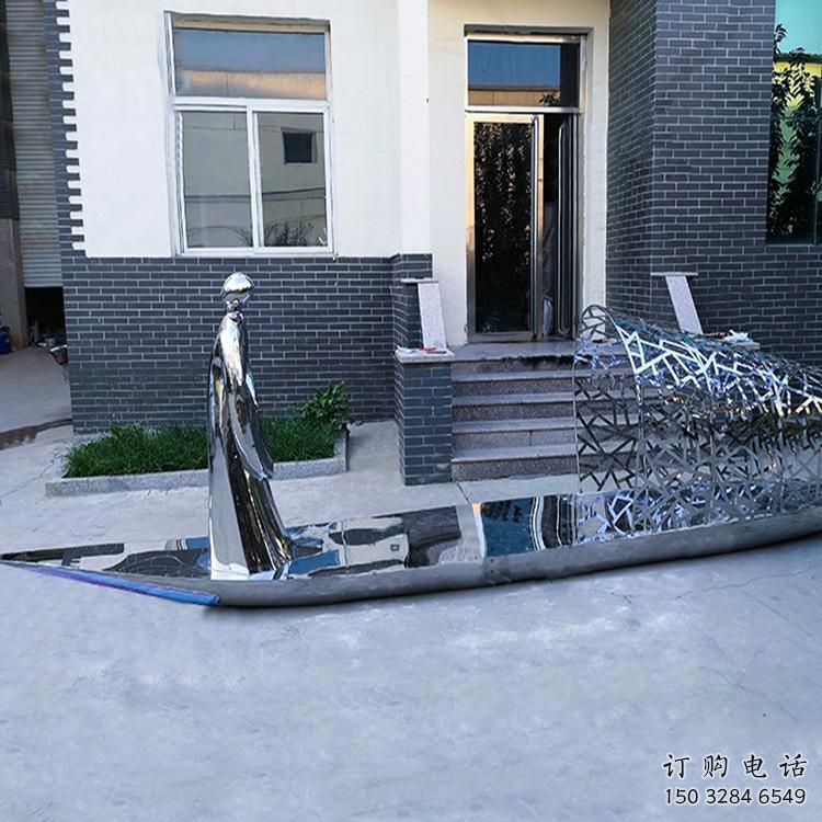 大型船雕塑廠家 鍛造小品 現代不銹鋼船雕塑生產