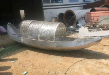 公園船雕塑廠家 戶外擺件 現代不銹鋼船雕塑鑄造