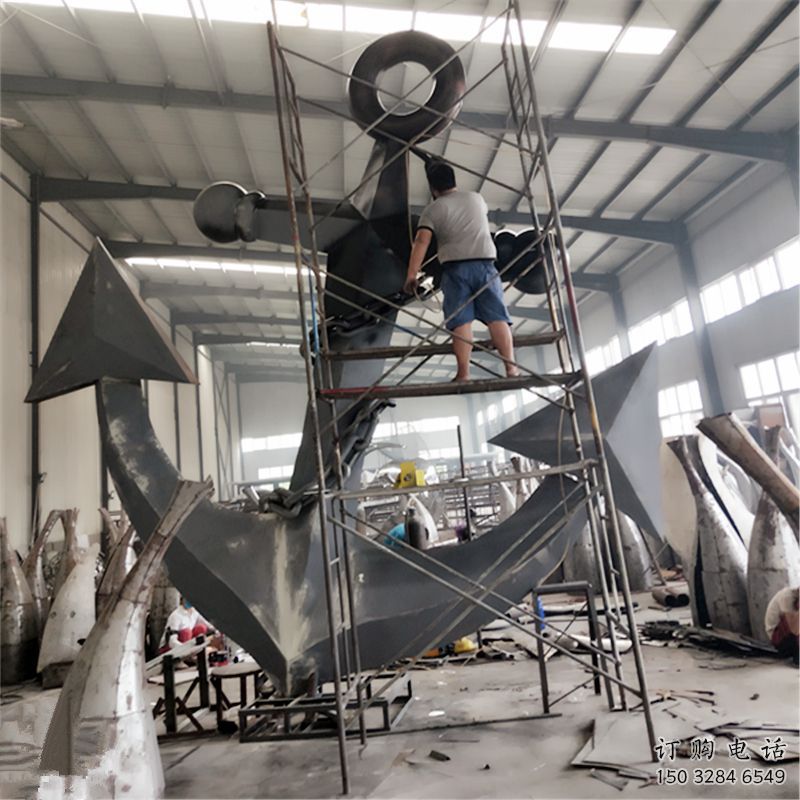 噴漆船舵雕塑廠家 中式村口小品 大型不銹鋼船舵雕塑鑄造