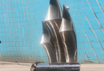 現(xiàn)代船型雕塑廠家 大型別墅區(qū)擺件 鑄造不銹鋼船型雕塑