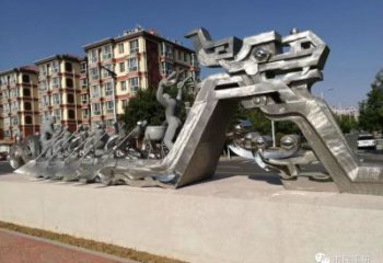 廣場龍舟雕塑廠家 公園小品 大型不銹鋼龍舟雕塑生產