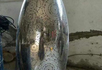 燈光雞蛋雕塑廠家 公園小品 商業街不銹鋼雞蛋雕塑生產