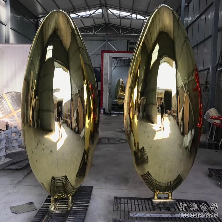 鍍金雞蛋雕塑廠家 現代擺件 大型不銹鋼雞蛋雕塑生產
