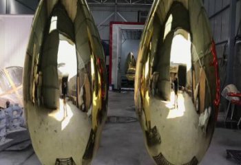鍍金雞蛋雕塑廠家 現代擺件 大型不銹鋼雞蛋雕塑生產