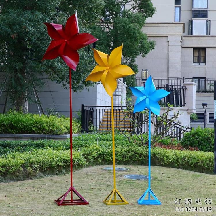 大型商場(chǎng)風(fēng)車雕塑廠家 現(xiàn)代擺件  烤漆不銹鋼風(fēng)車雕塑生產(chǎn)