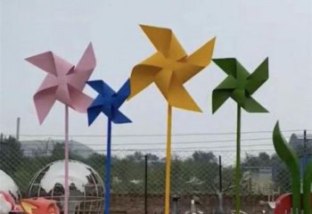公園風車雕塑廠家 戶外擺件 大型不銹鋼風車雕塑生產