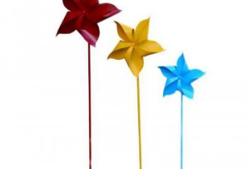 街頭風車雕塑廠家 大型別墅區擺件 創意不銹鋼風車雕塑生產