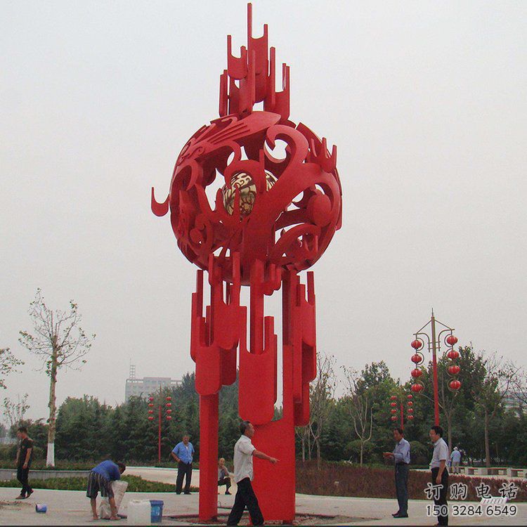 仿古燈籠雕塑廠家 創(chuàng)意小品 房地產(chǎn)不銹鋼燈籠雕塑