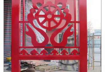 中式屏風雕塑廠家 鏤空烤漆小品 游樂場不銹鋼屏風雕塑