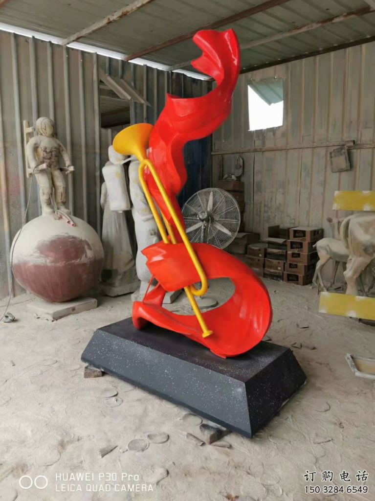 部隊號角雕塑廠家 現(xiàn)代小品 噴漆不銹鋼號角雕塑