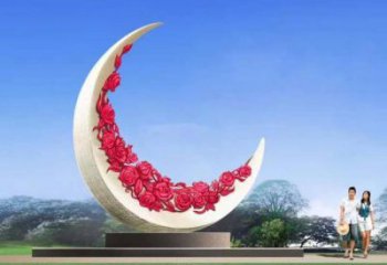 大型商場月亮雕塑廠家 現(xiàn)代擺件 噴漆不銹鋼月亮雕塑生產(chǎn)